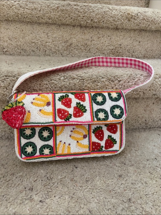 T.J.Maxx Handbags - T.J.Maxx Beaded Fruit Patch Shoulder Bag in Red, Yellow, Green, White